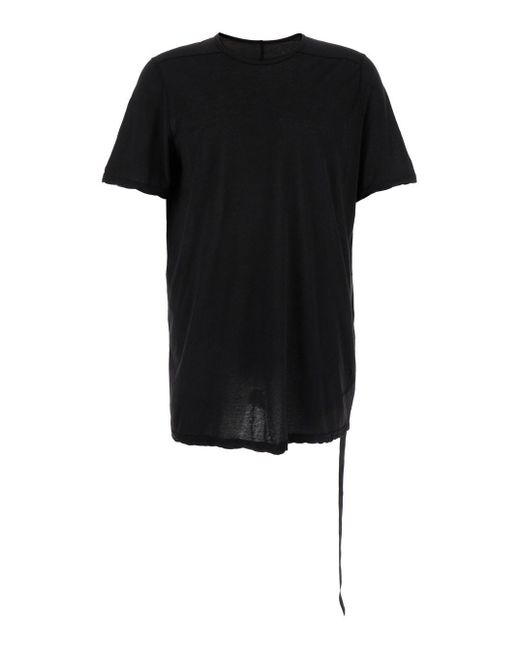 Rick Owens Black Crewneck T-Shirt With Oversized Band for men