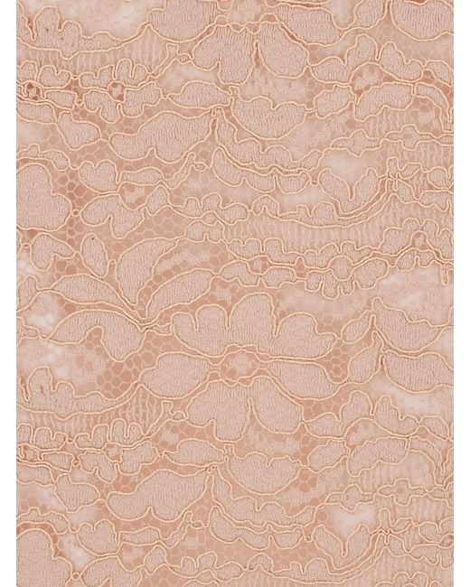 Le Plain Natural Midi Skirt With Lace Design And Back Vent
