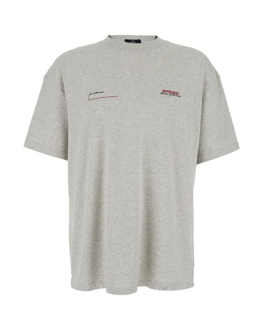 T-Shirt Girocollo 'Patron Of The Club' Con Stampa Logo Front di Represent in Gray da Uomo