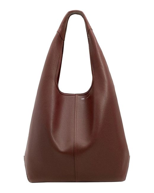 AMI Brown 'Etienne' Shoulder Bag With Logo Print On The Front