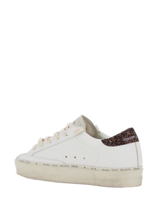Sneaker 'Hi Star' Low Top Con Patch Stella Con Glitter E di Golden Goose Deluxe Brand in White