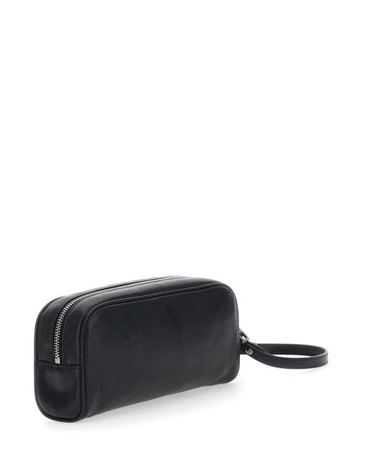 Dolce & Gabbana Black Clutch With Wrist Strap And Logo Lettering On The Front for men