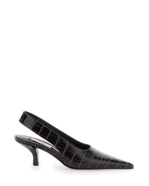 Totême Black Slingback Pumps With Kitten Heel