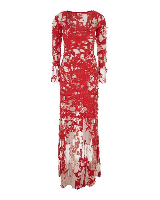 DIESEL Red D-Lea Maxi Dress