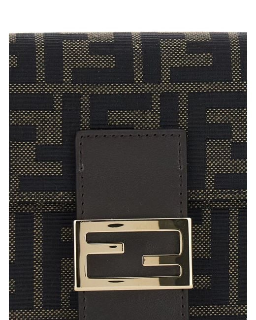 Fendi Black Wallet On Chjain Ff Jacquard