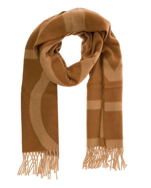Monogram jacquard wool scarf di Totême  in Brown