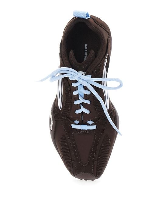 Balenciaga White 'Monday Ultra' Low Top Sneakers With Logo Detail On The Side And Corduroy Panels