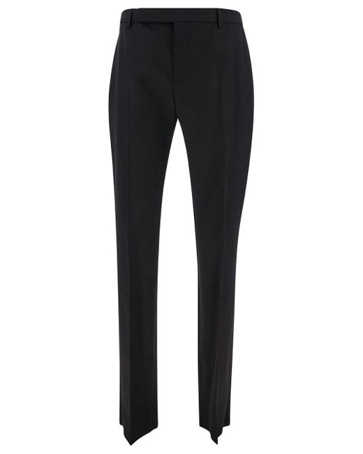 Saint Laurent Black Tailored Pants With Front Pinces for men