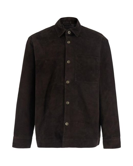 NN07 Black Leather Jacket With Front Zip Closure And High Collar For for men