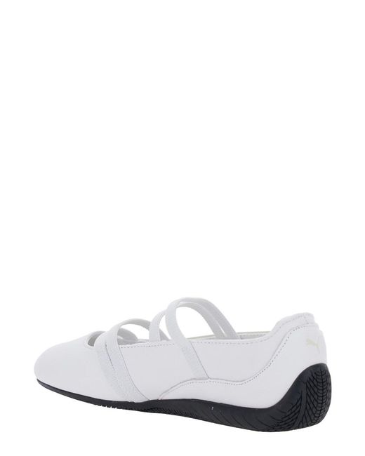 PUMA White Speedcat Ballet Sneaker With Logo