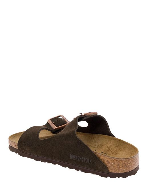 Birkenstock Brown Slip-On Sandals With Engraved Logo
