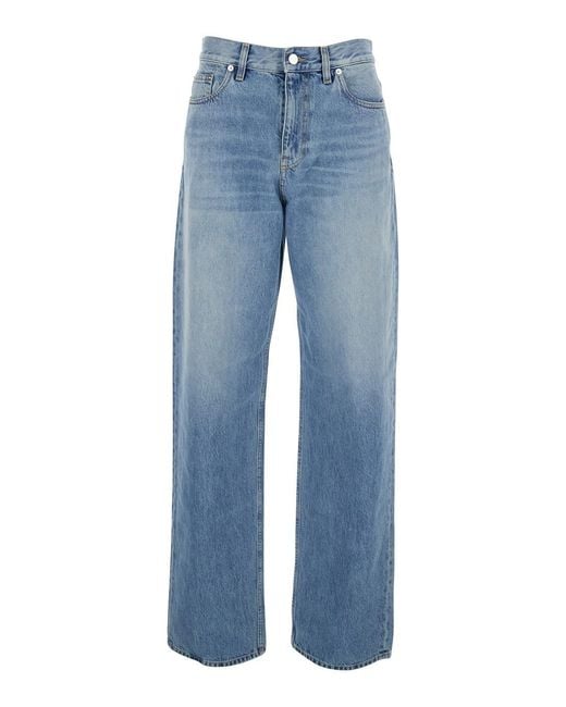 Gucci Blue Five-Pocket Jeans With Logo Patch On The Rear