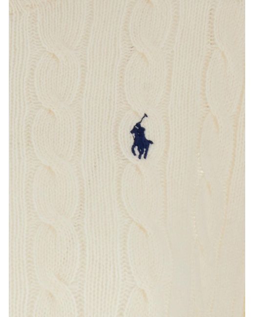 Maglione Girocollo Con Ricamo Cavallino Sul Fronte E di Polo Ralph Lauren in Natural