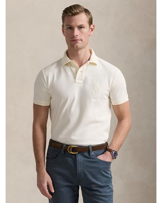 Polo Ralph Lauren White Polo Shirt With Large Pony Detail for men