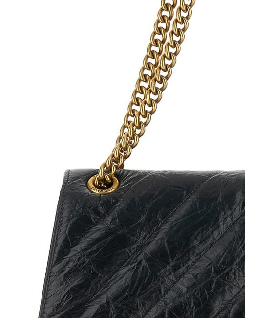 Balenciaga Black Crush M Crossbody Bag With B Logo