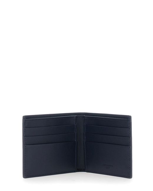 Dolce & Gabbana Blue Bi-Fold Wallet With Logo Plate On The Front for men