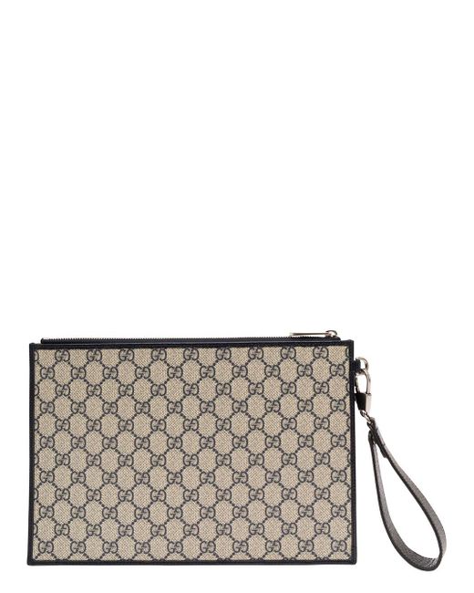 Gucci Gray And Clutch With Interlocking G for men