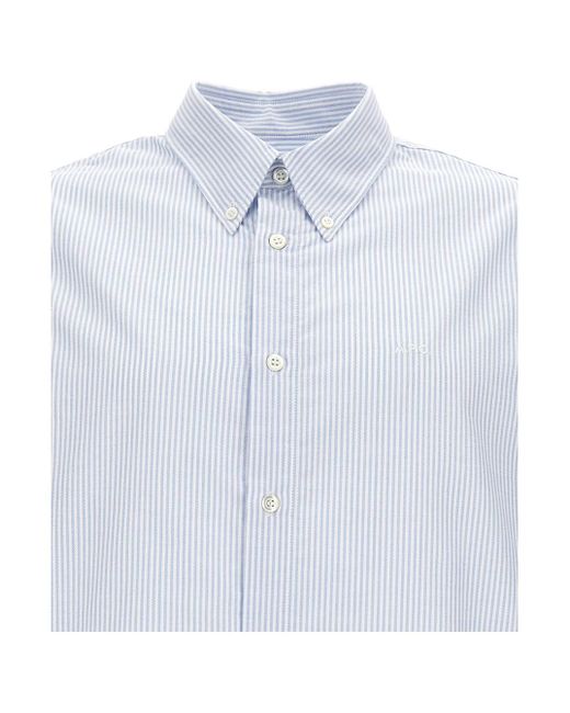 A.P.C. White Shirt With Striped Pattern for men