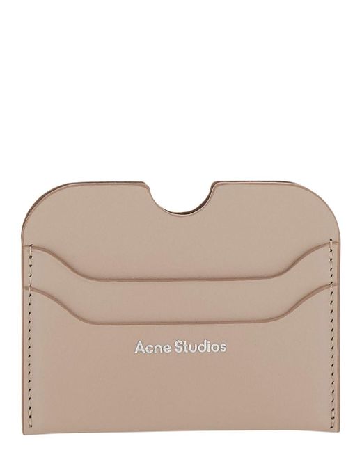 Acne Natural Cardholder With Contrasting Embossed Logo