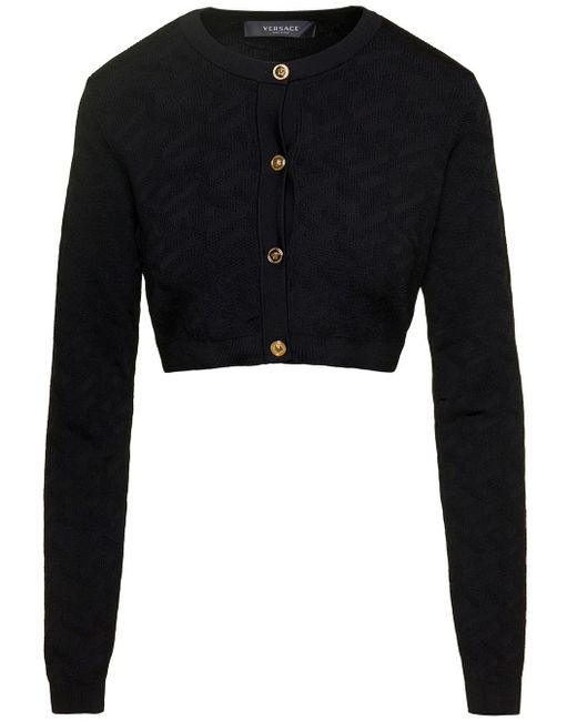 Versace Black Knit Colour Allover Cardigan