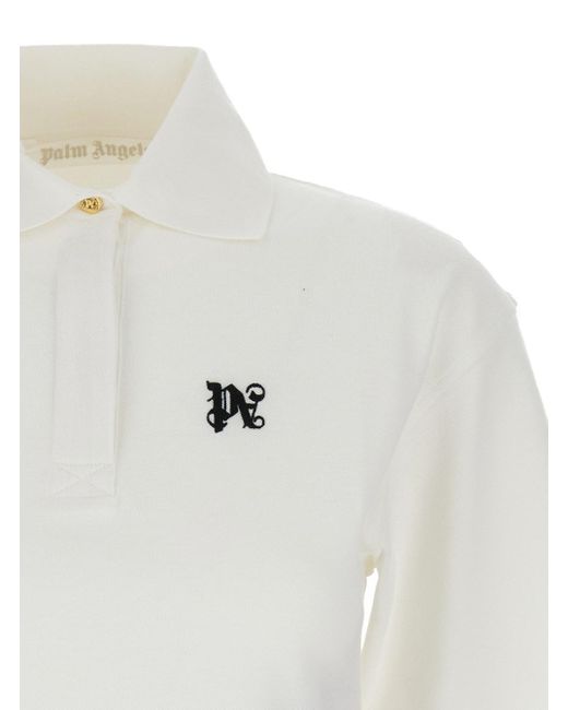 Palm Angels White Crop Shirt