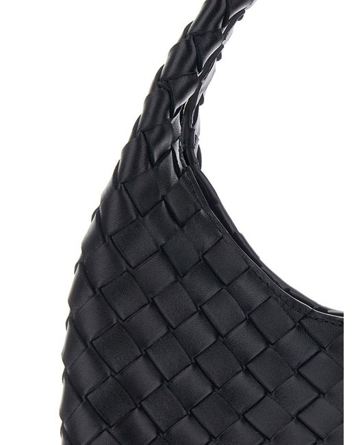 Bottega Veneta Black 'Campana' Small Shoulder Bag With Drawstring Clos