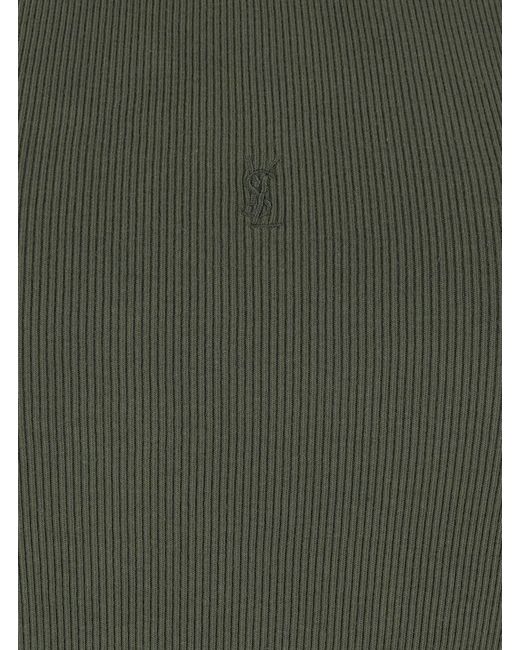 Saint Laurent Green Cassandre Tank Top