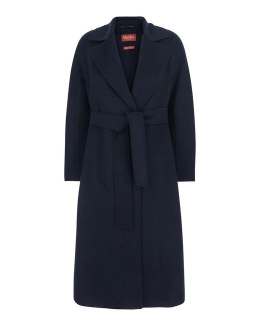 Cappotto 'Cles' Con Colletto A Revers E Chiusura Con Ci di Max Mara in Blue
