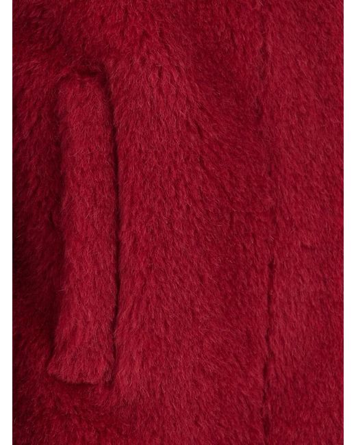 Max Mara Red 'Triton' Coat With Oversized Classic Collar