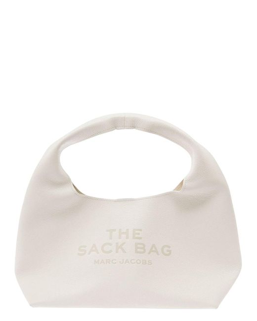 Marc Jacobs White 'The Sack' Shoulder Bag With Embossed Logo