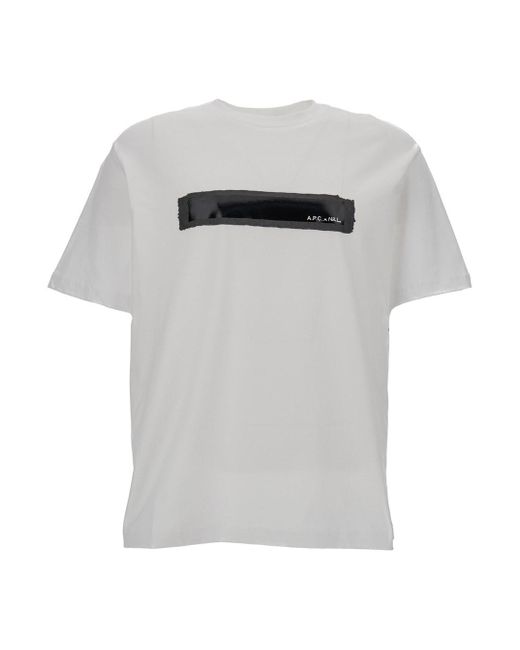 A.P.C. Gray Printed Crew Neck T-Shirt for men