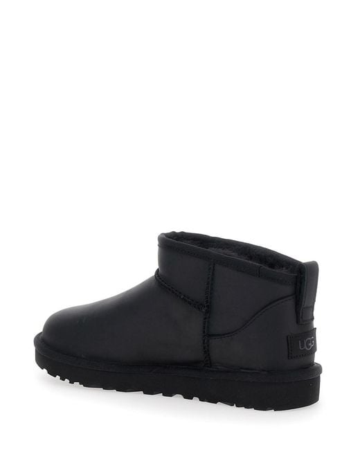 Ugg Black Ankle Boots With Shearling Lining