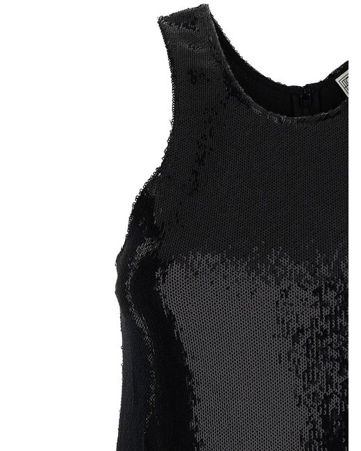 Totême Black Top With Round Neck, Sequin