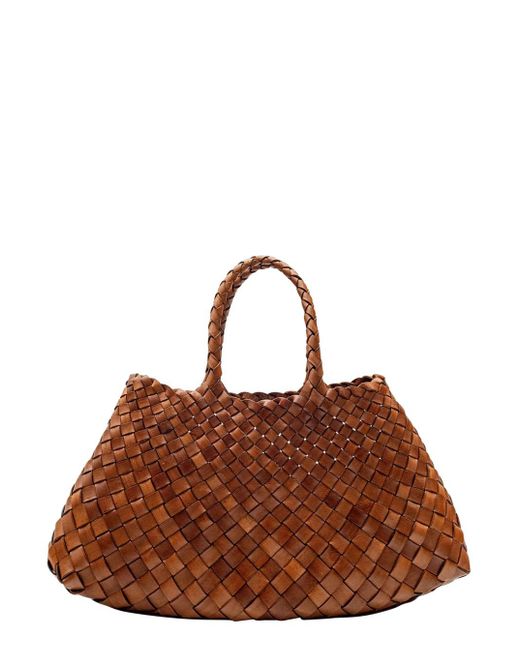 Borsa A Mano 'Santa Croce' Con Due Manici Superiori E di Dragon Diffusion in Brown