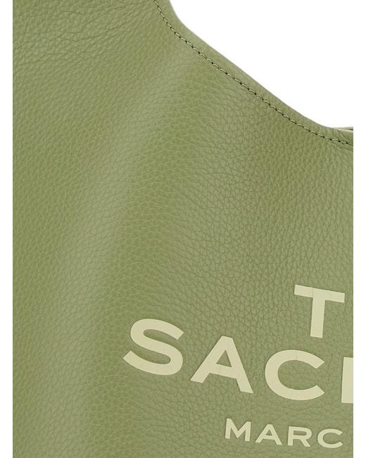 Marc Jacobs Green 'The Sack' Shoulder Bag With Maxi Logo Lettering On