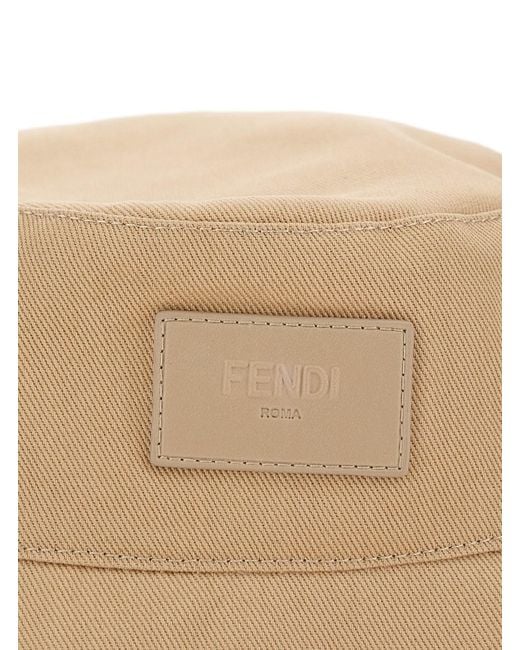 Cappello Da Pescatore Con Ricamo Logo Tono Su Tono di Fendi in Natural da Uomo