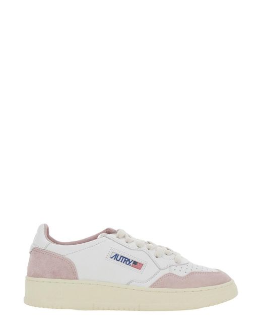 Sneaker Low Top 'Medalist' Con Dettaglio Logo di Autry in White