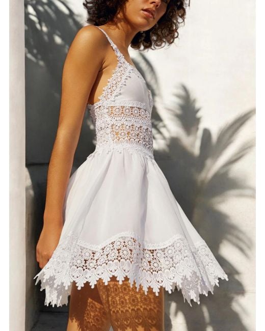 Charo Ruiz White Marilyn' Dress With Crossed Straps