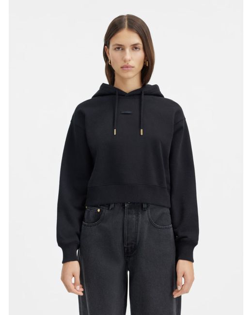 Felpa Crop 'Le Hoodie Gros Grain' Con Cappuccio Con Couliss di Jacquemus in Blue