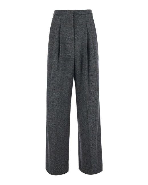 PT Torino Gray Pants With Hidden Front Closure And Front Pleats