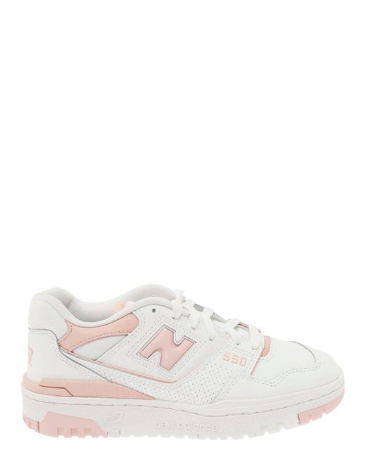New Balance White '550' And Light Low Top Sneakers With Logo