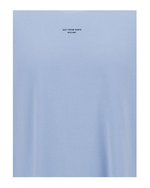 T-Shirt Con Stampa Slogan Sul Fronte di Drole de Monsieur in Blue da Uomo