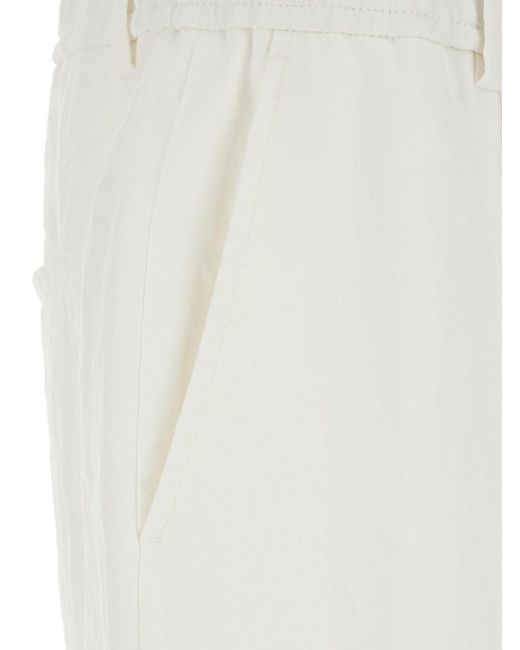Emporio Armani White Trousers With Elastic Waist for men
