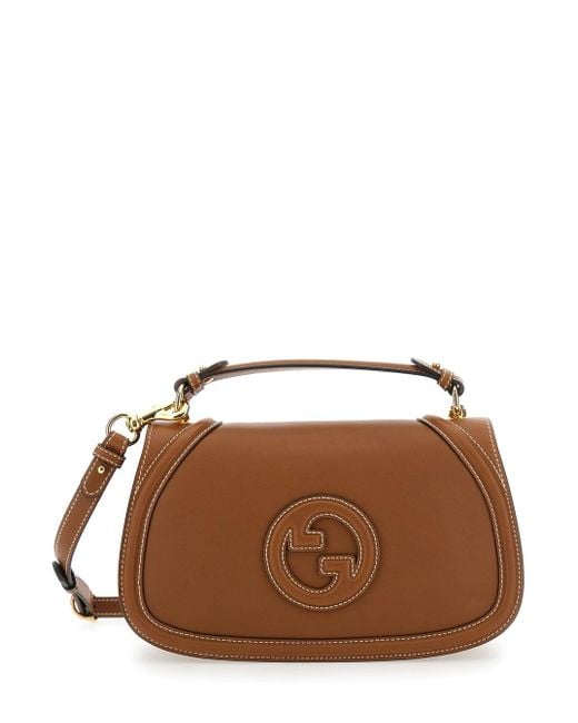 Gucci Brown 'Blondie' Handbag With Logo Detail On Front