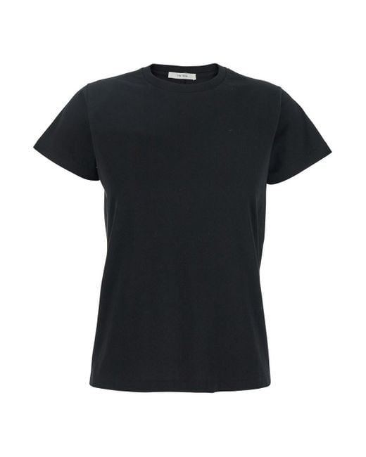 The Row Black Florie T-Shirt With Center Detail
