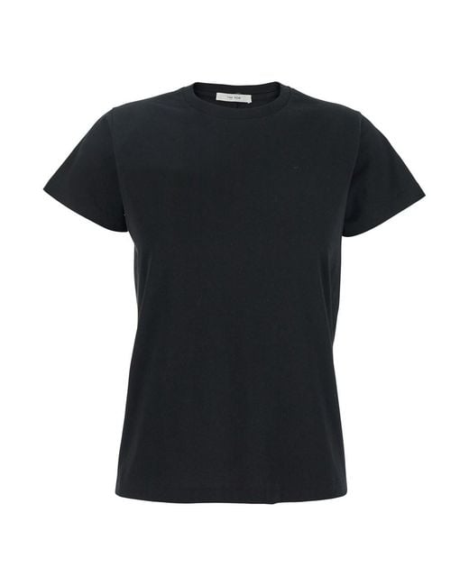The Row Black Florie T-Shirt With Center Detail