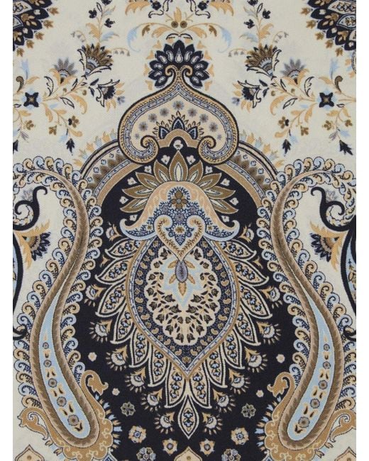 Etro Gray Scarf With All-Over Paisley Print