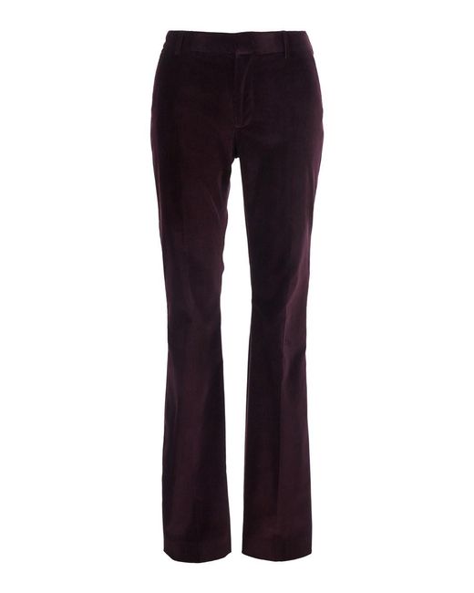 PT Torino Blue Five-Pocket Design Straight Leg Soft Corduroy Pants