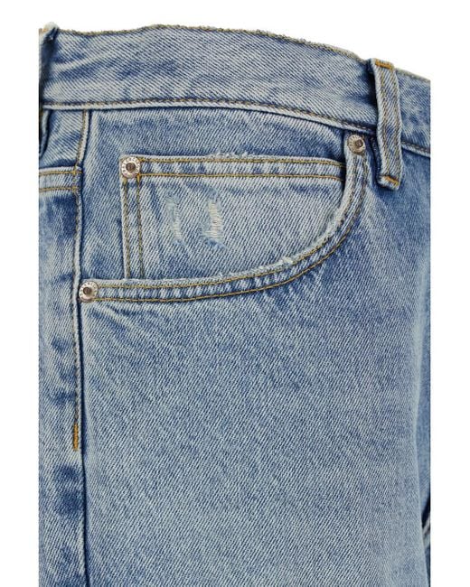 Jeans Dritti A Vita Bassa di Balenciaga in Blue