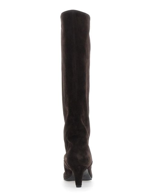 Strategia Black Amber Boots With Heel And Leather Upper For